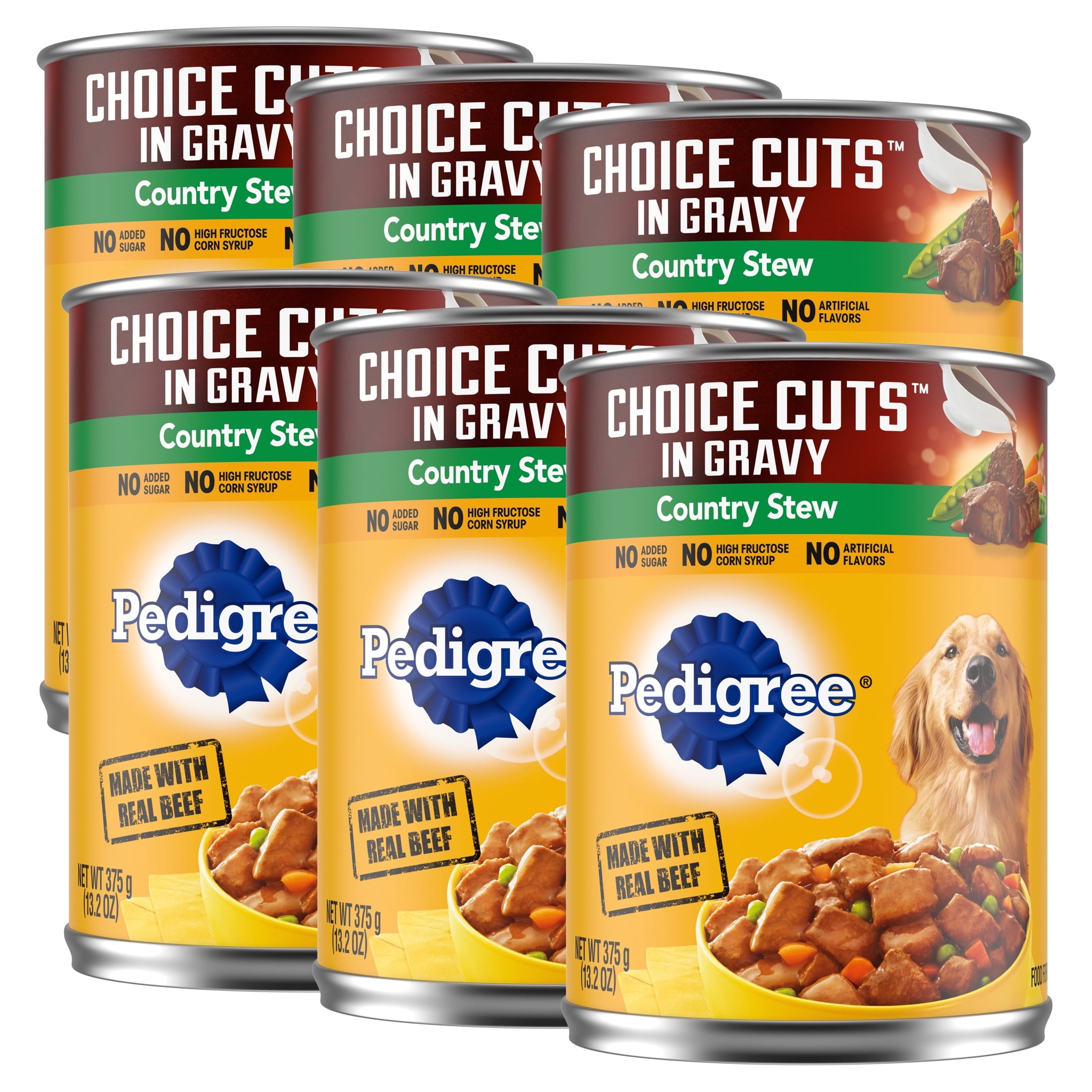 Pedigree Choice Cuts In Gravy Adult Soft Wet Dog Food Country Stew Flavor - 13.2 Oz Cans, 12 Count - 6-Pack