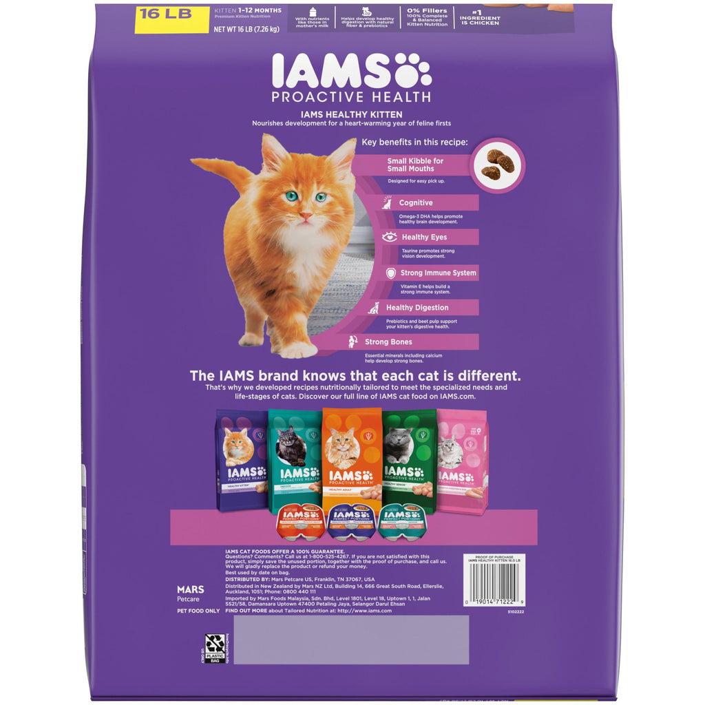 Iams Proactive Health Chicken Dry Cat Food For Kittens - 16 Lb Bag