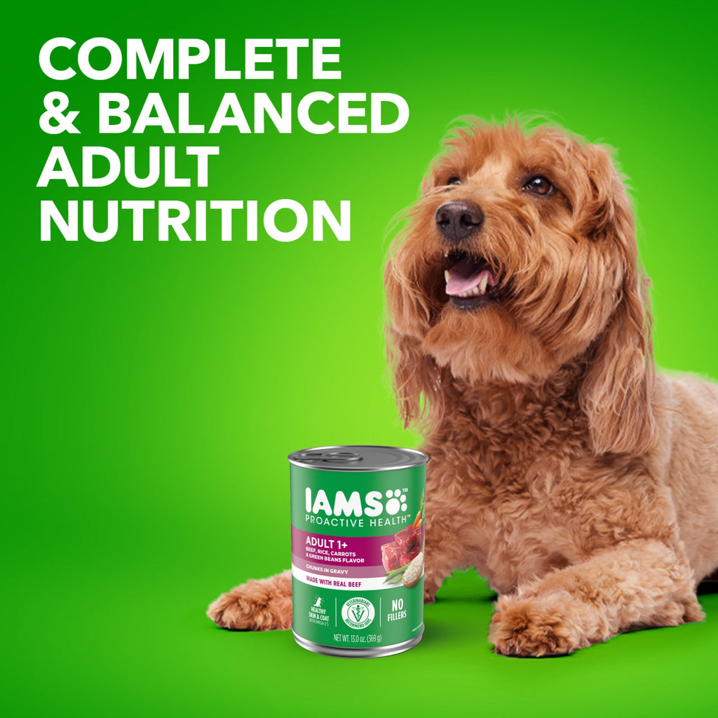 Iams Proactive Health Beef - Rice, Carrots, And Green Beans Gravy Wet Dog Food, 13 Oz Can - 6-Pack
