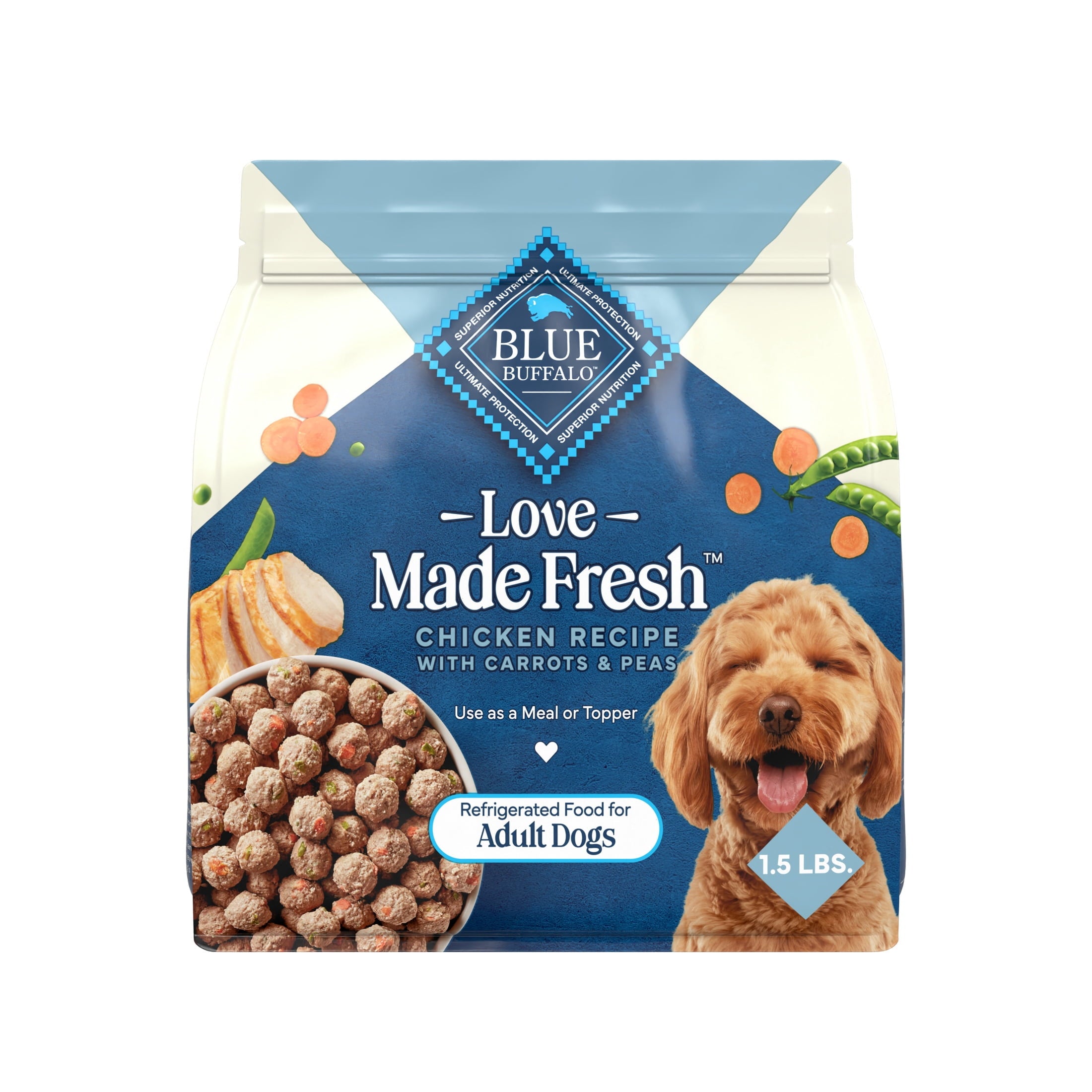 Blue Buffalo Love Made Fresh Dog Food - Refrigerated, Chicken Meatball 1.5lb Pouch - 3-Pack