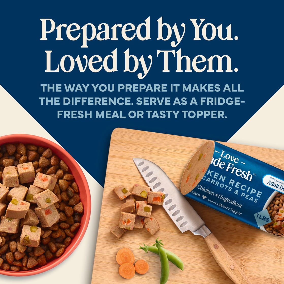 Blue Buffalo Love Made Fresh Dog Food - Refrigerated, Chicken Recipe, 1-lb Roll - 6-Pack
