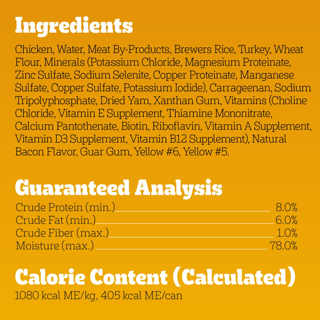 Pedigree Chopped Ground Dinner Turkey & Bacon Flavor Adult Soft Wet Dog Food - (12) 13.2 Oz Cans