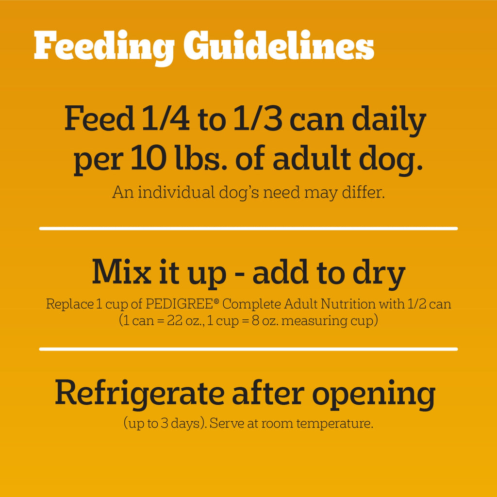 Pedigree Chopped Ground Dinner Wet Dog Food With Chicken - Canned Dog Food, 22 oz. Can - 12-Pack