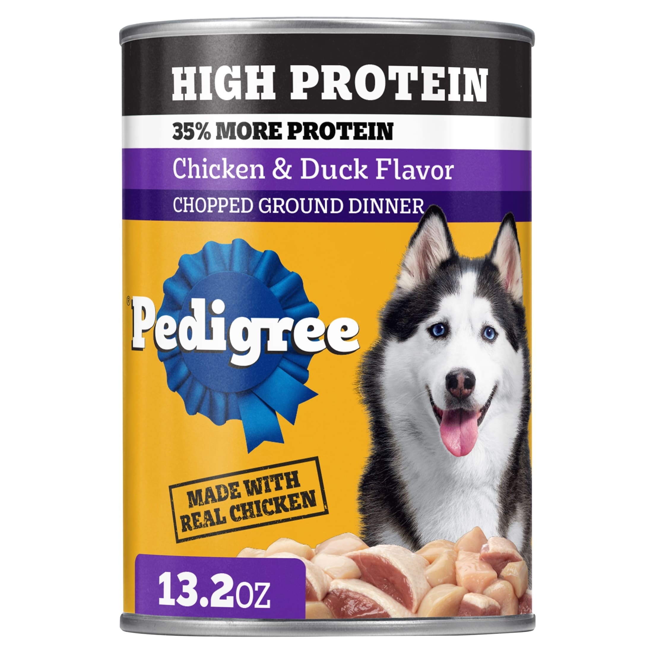 Pedigree High Protein Chopped Chicken & Duck Flavor Adult Soft Wet Dog Food - 13.2 oz Can - 12-Pack