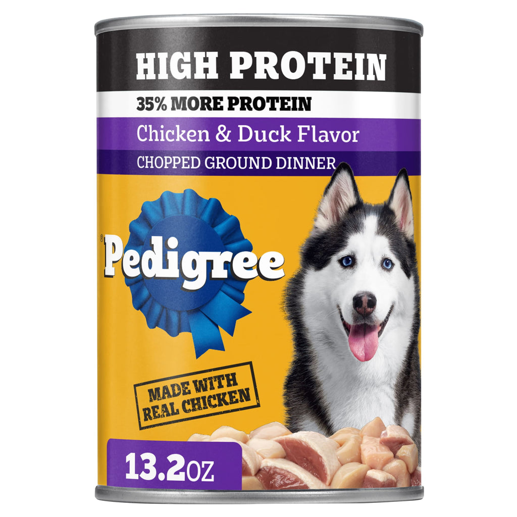 Pedigree High Protein Chopped Chicken & Duck Flavor Adult Soft Wet Dog Food - 13.2 oz Can - 6-Pack
