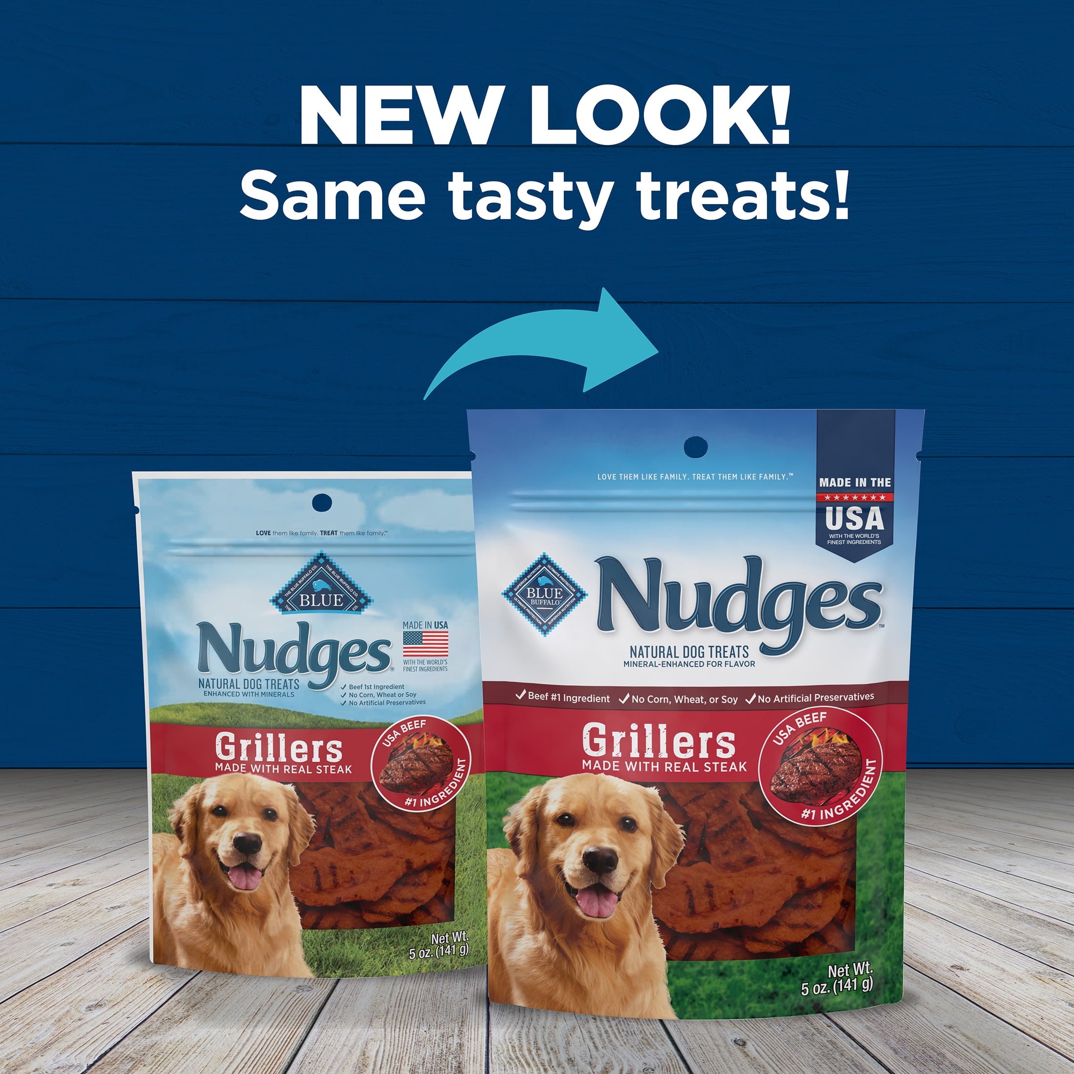 Blue Buffalo Nudges Grillers Natural Dog Treats Made with Real Steak - 5-oz. Bag