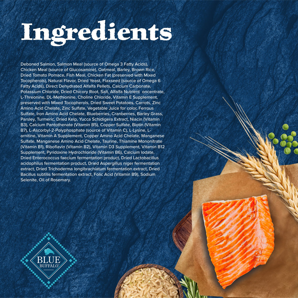 Blue Buffalo Wilderness Natural High-Protein Adult Dog Dry Food - Salmon Recipe, 13-lb.