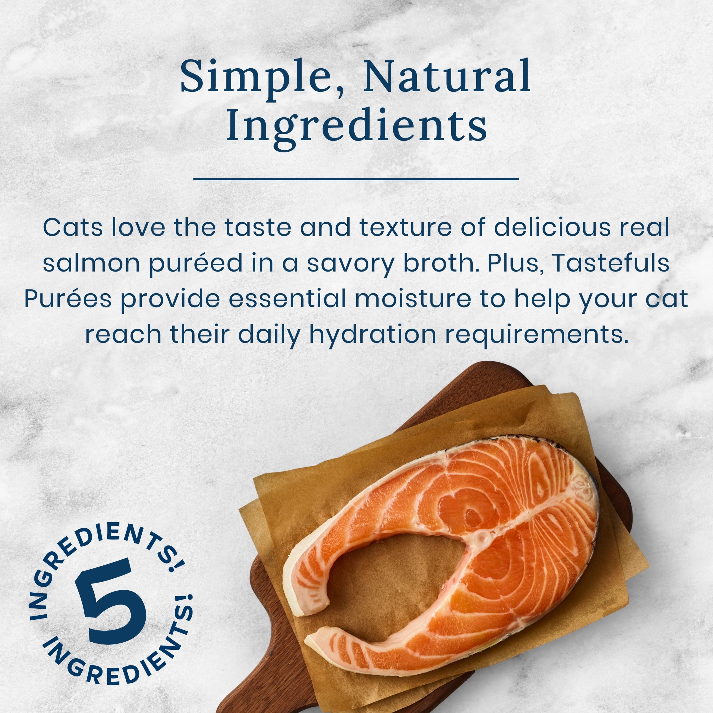 Blue Buffalo Tastefuls Adult Cat Natural Purees - Salmon 3-oz Resealable Twist Cap Pouch