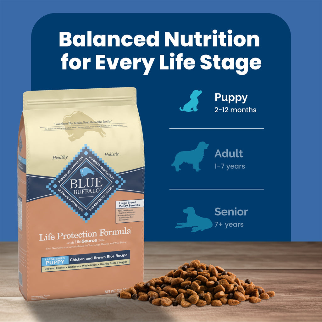 Blue Buffalo Life Protection Formula Large Breed Dry Puppy Food - Chicken & Rice, 30 lbs.