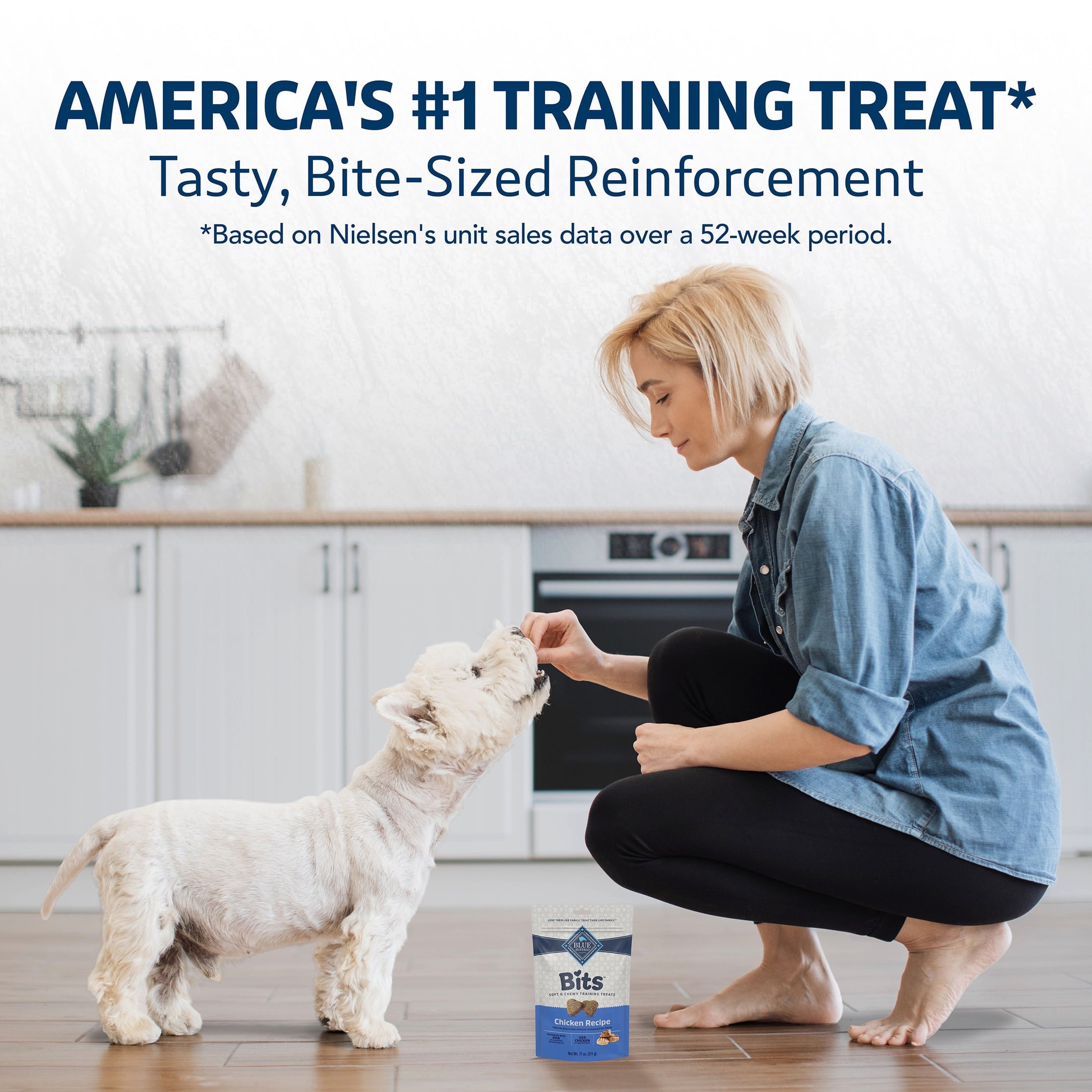 Blue Buffalo Bits Soft Dog Treats for Training - Enhanced with DHA, 19-oz. Bag