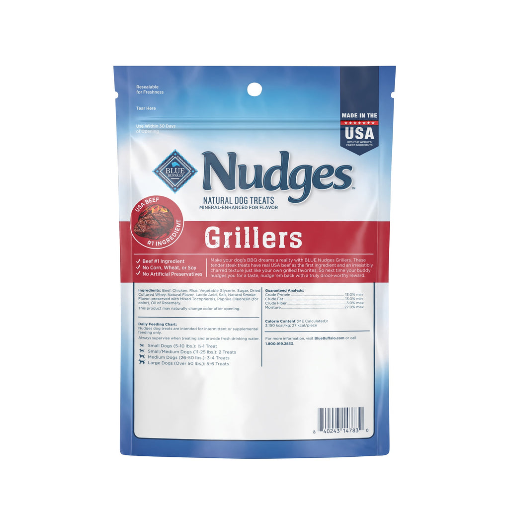 Blue Buffalo Nudges Grillers Natural Dog Treats Made with Real Steak - 5-oz. Bag