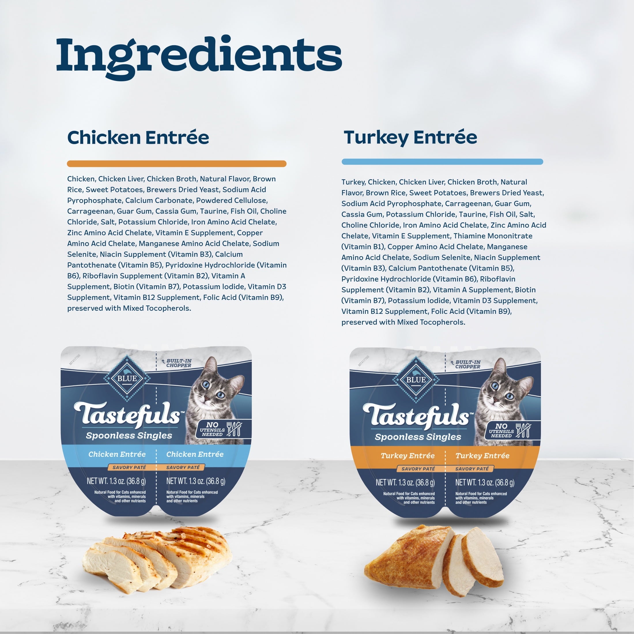 Blue Buffalo Tastefuls Spoonless Wet Cat Food Paté - 2.6-oz. Twin Packs, Chicken & Turkey (12 Count.) - 2-Pack