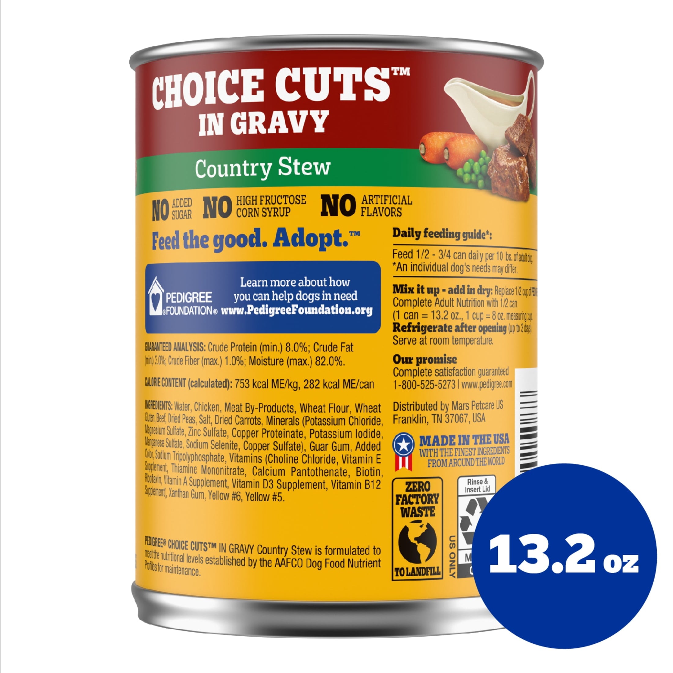 Pedigree Choice Cuts In Gravy Adult Soft Wet Dog Food Country Stew Flavor - 13.2 Oz Cans, 12 Count - 6-Pack