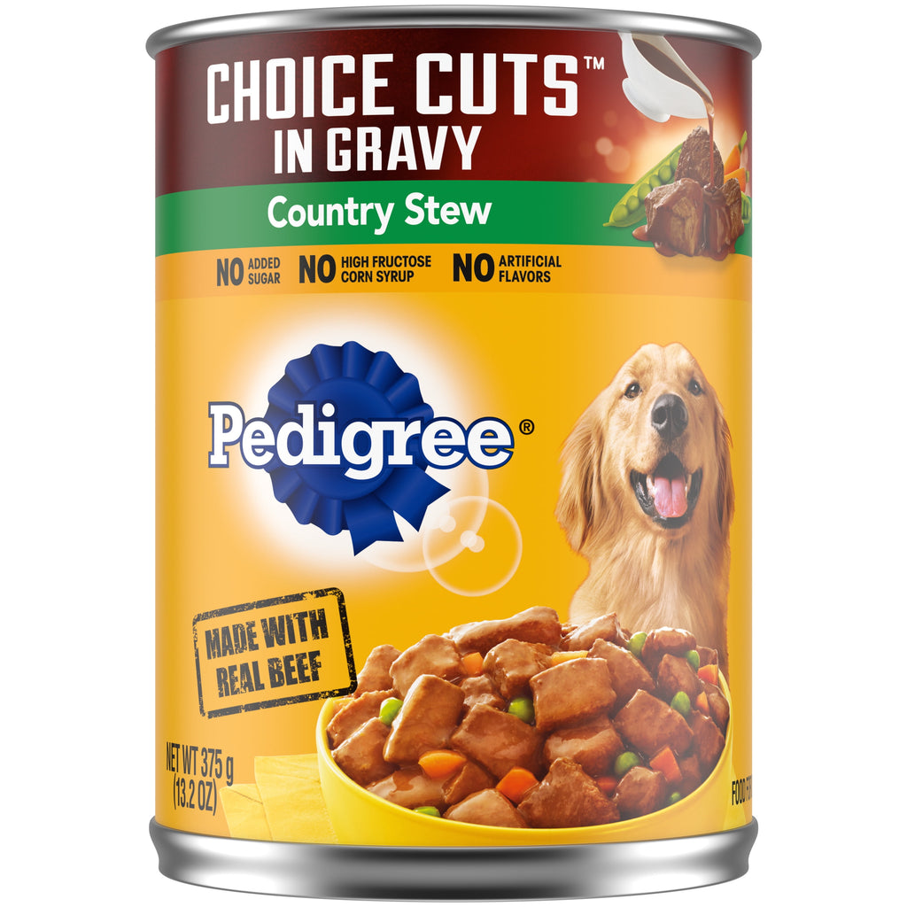 Pedigree Choice Cuts In Gravy Adult Soft Wet Dog Food Country Stew Flavor - 13.2 Oz Cans, 12 Count - 6-Pack