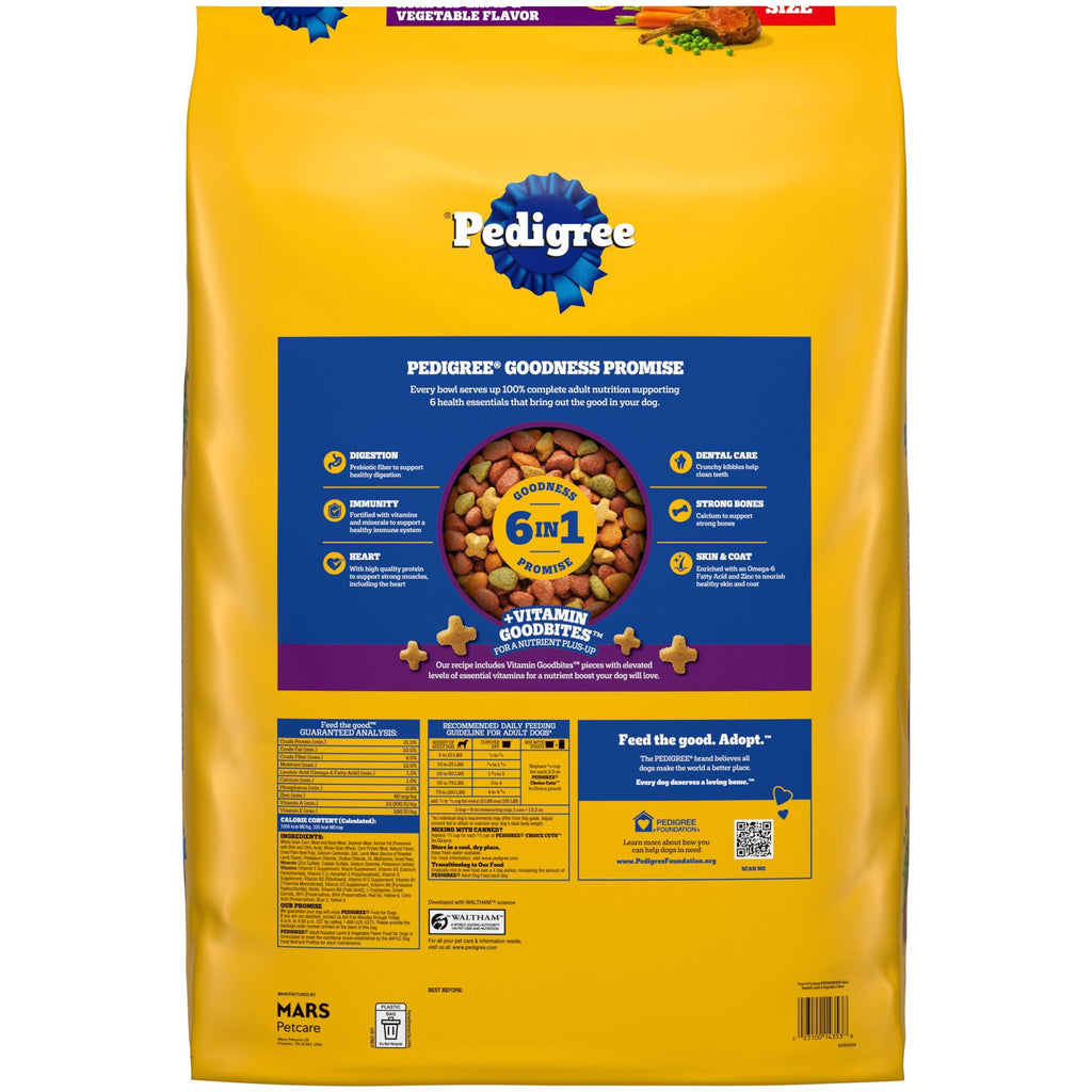 Pedigree High Protein Roasted Lamb & Vegetable Flavor Adult Dry Dog Food - 40 lb Bag