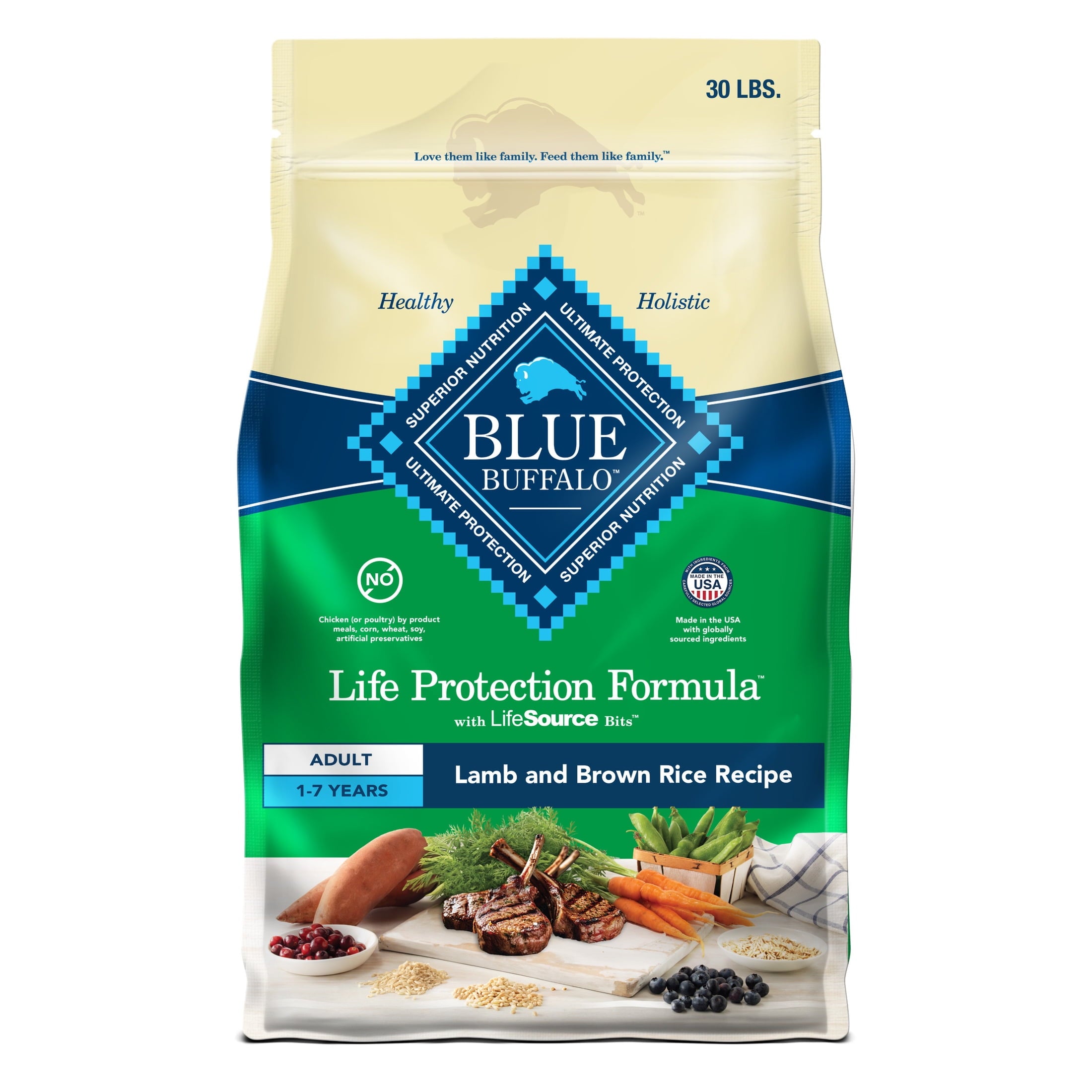 Blue Buffalo Life Protection Formula Adult Dry Dog Food - Lamb & Brown Rice, 30 lbs.