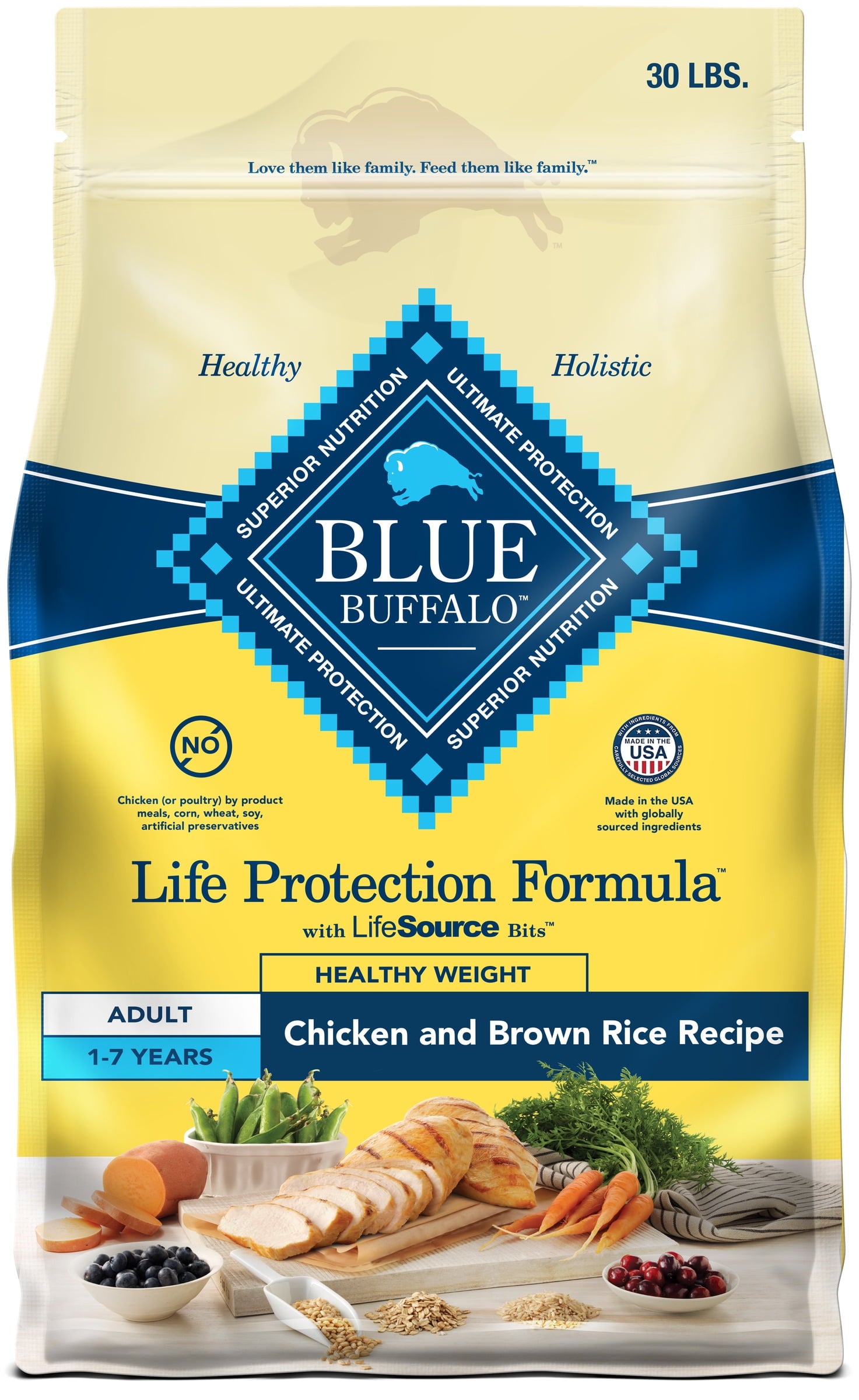 Blue Buffalo Life Protection Formula Chicken Adult Healthy Weight Dry Dog Food 30 lbs.
