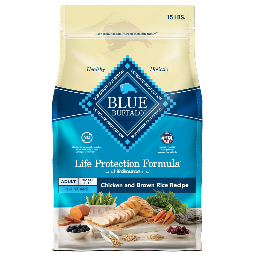 Blue Buffalo Life Protection Formula Adult Small Bite Dry Dog Food - Chicken & Brown Rice, 15 lbs