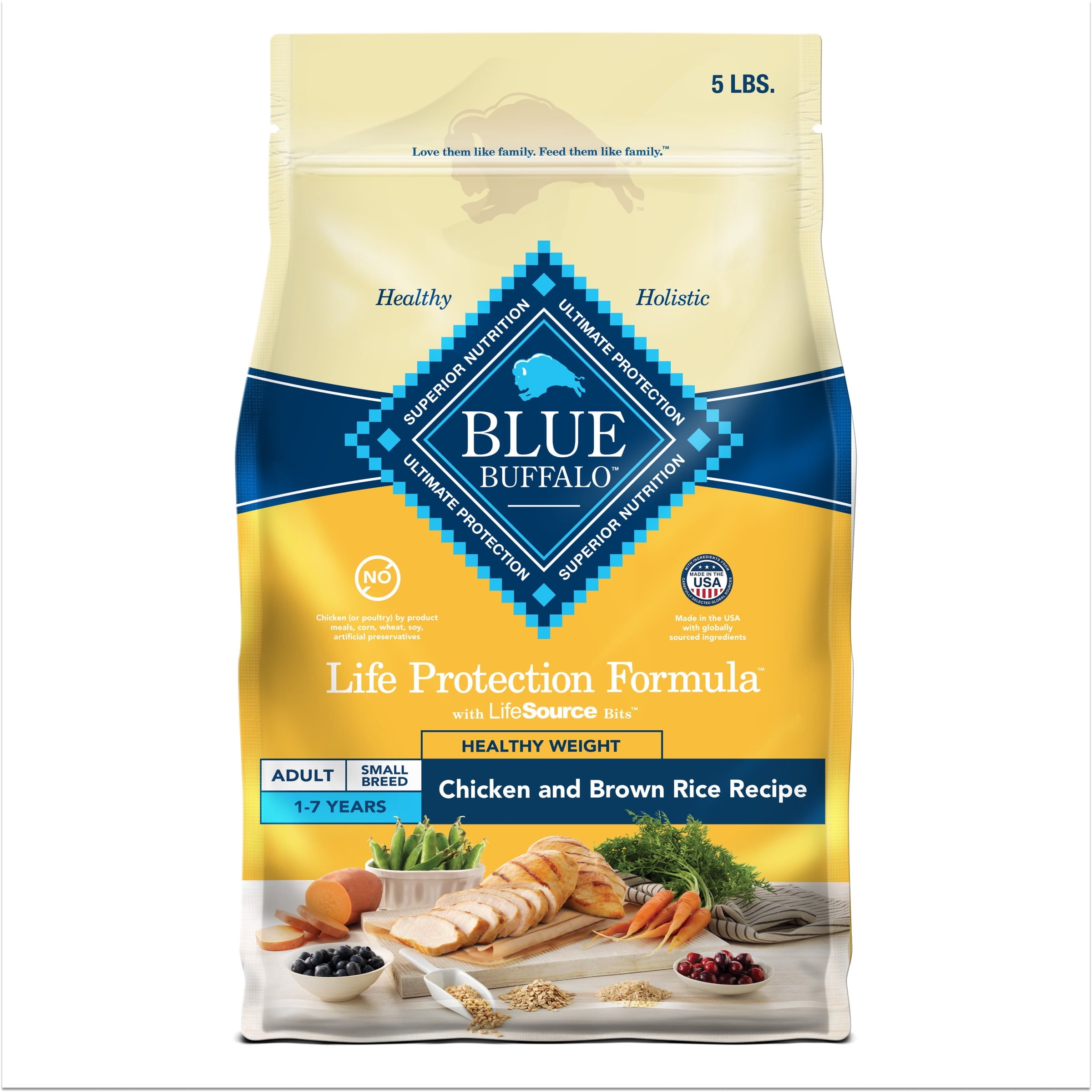 Blue Buffalo Life Protection Formula Adult Small Breed Healthy Weight Dry Dog Food - Chicken, 5 lbs.