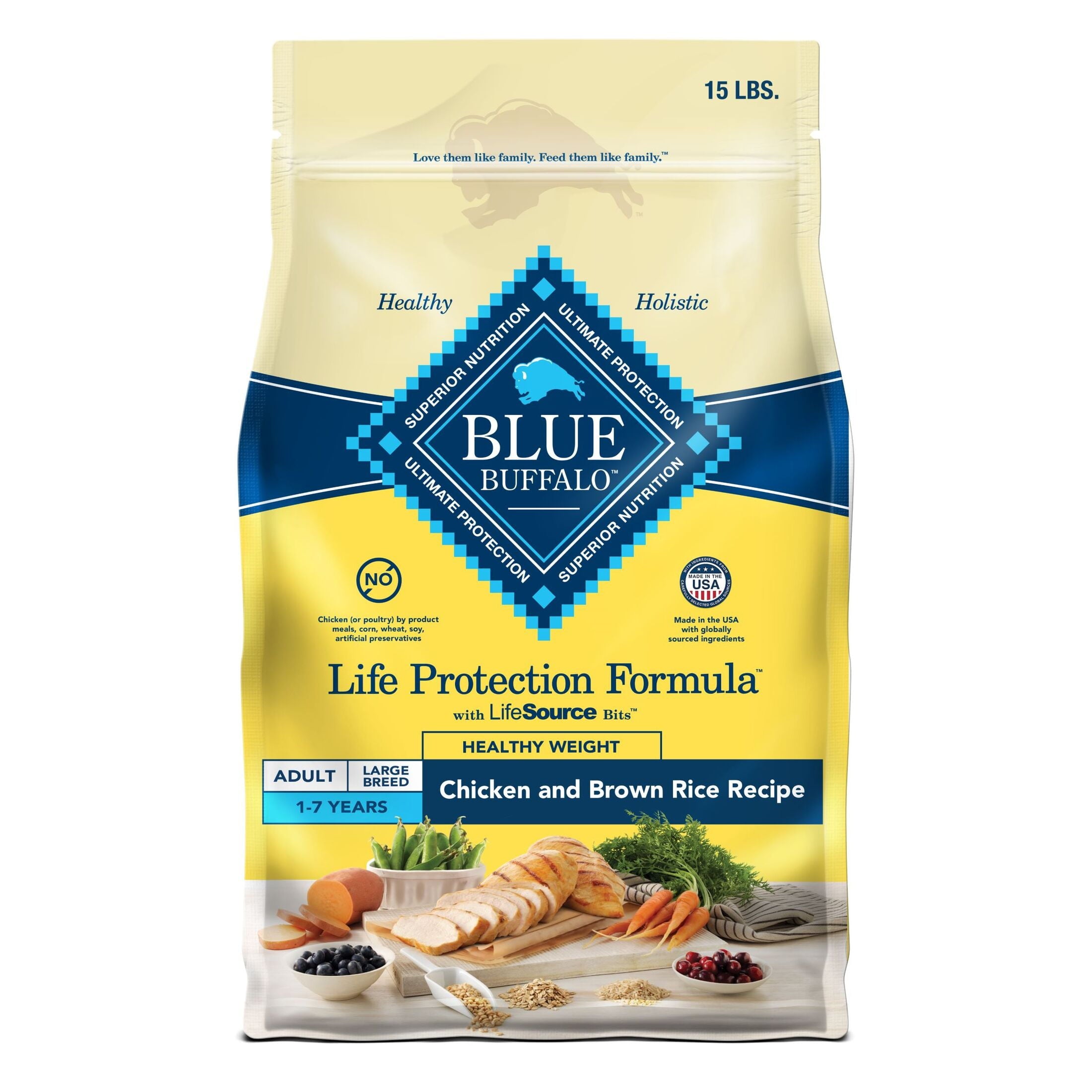 Blue Buffalo Life Protection Formula Healthy Weight Adult Dry Dog Food - Chicken, 15-lb Bag