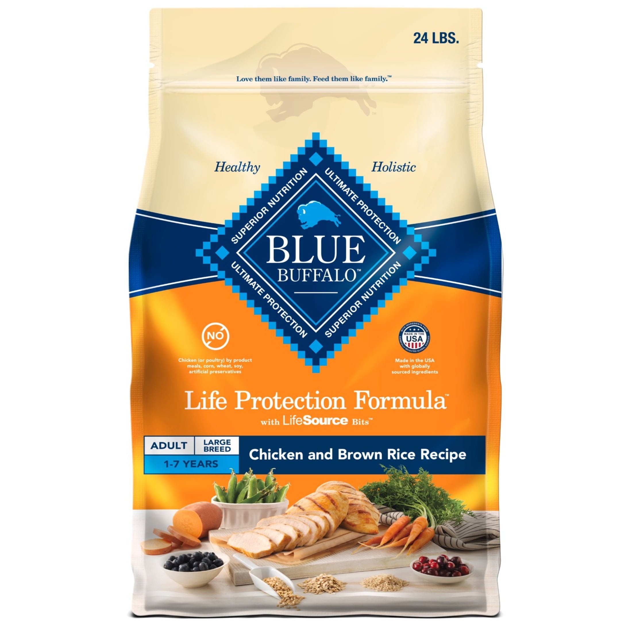 Blue Buffalo Life Protection Formula Large Breed Dry Dog Food - Chicken & Rice, 24-lb. Bag