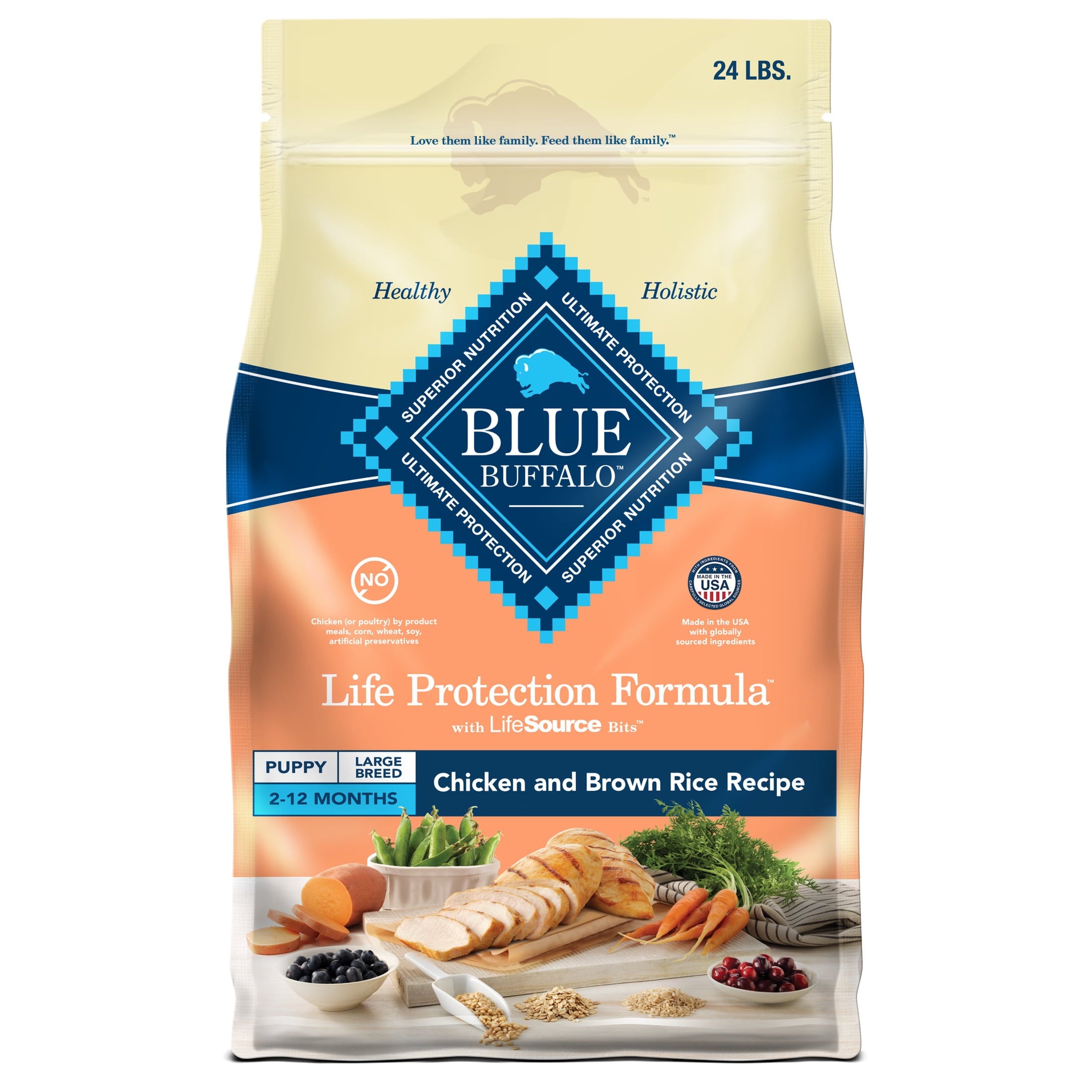 Blue Buffalo Life Protection Formula Large Breed Dry Puppy Food - Chicken & Rice, 24 lbs.