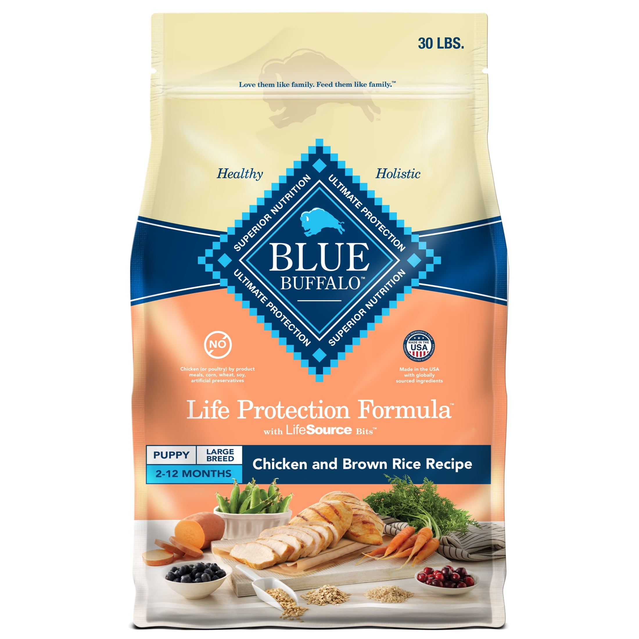 Blue Buffalo Life Protection Formula Large Breed Dry Puppy Food - Chicken & Rice, 30 lbs.