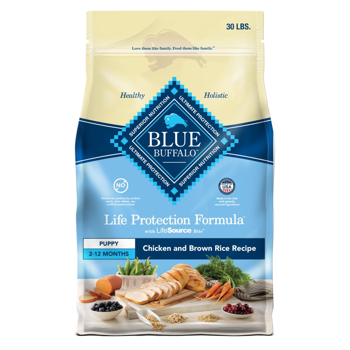 Blue Buffalo Life Protection Formula Puppy Dry Dog Food - Chicken & Brown Rice, 30 lbs