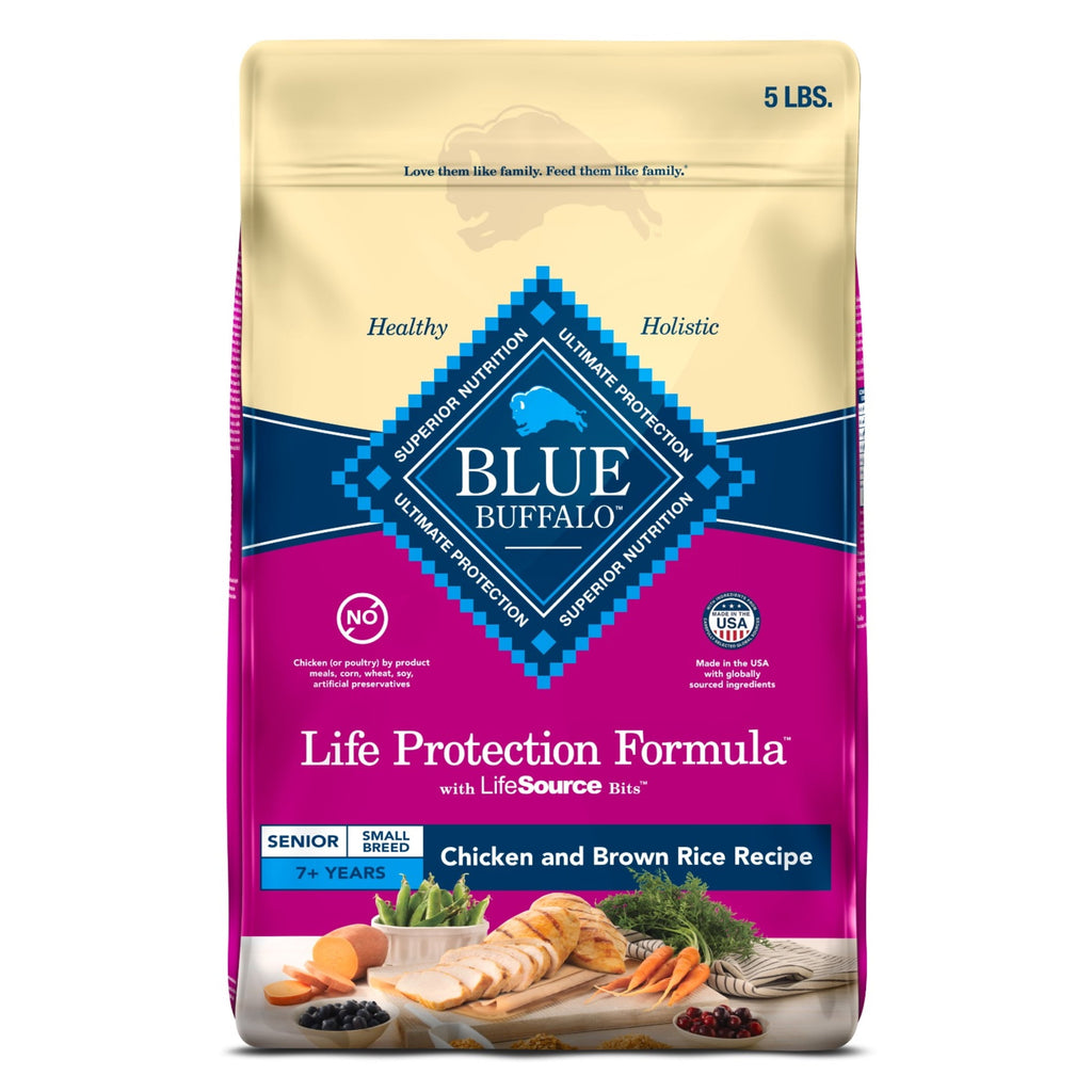 Blue Buffalo Life Protection Formula Small Breed Senior Dry Dog Food - Chicken & Rice, 5lb. Bag