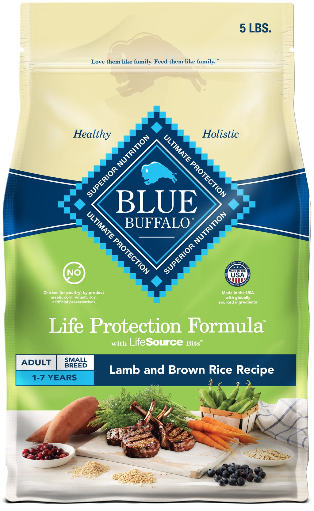 Blue Buffalo Life Protection Formula Small Breed Dry Dog Food - Lamb & Brown Rice, 5 lbs.
