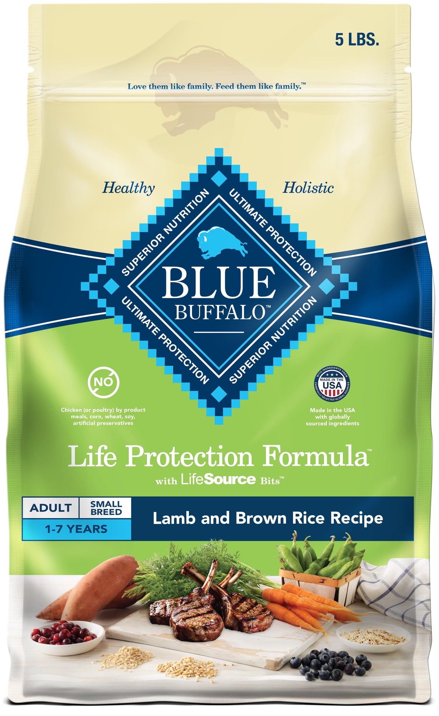 Blue Buffalo Life Protection Formula Small Breed Dry Dog Food - Lamb & Brown Rice, 5 lbs.
