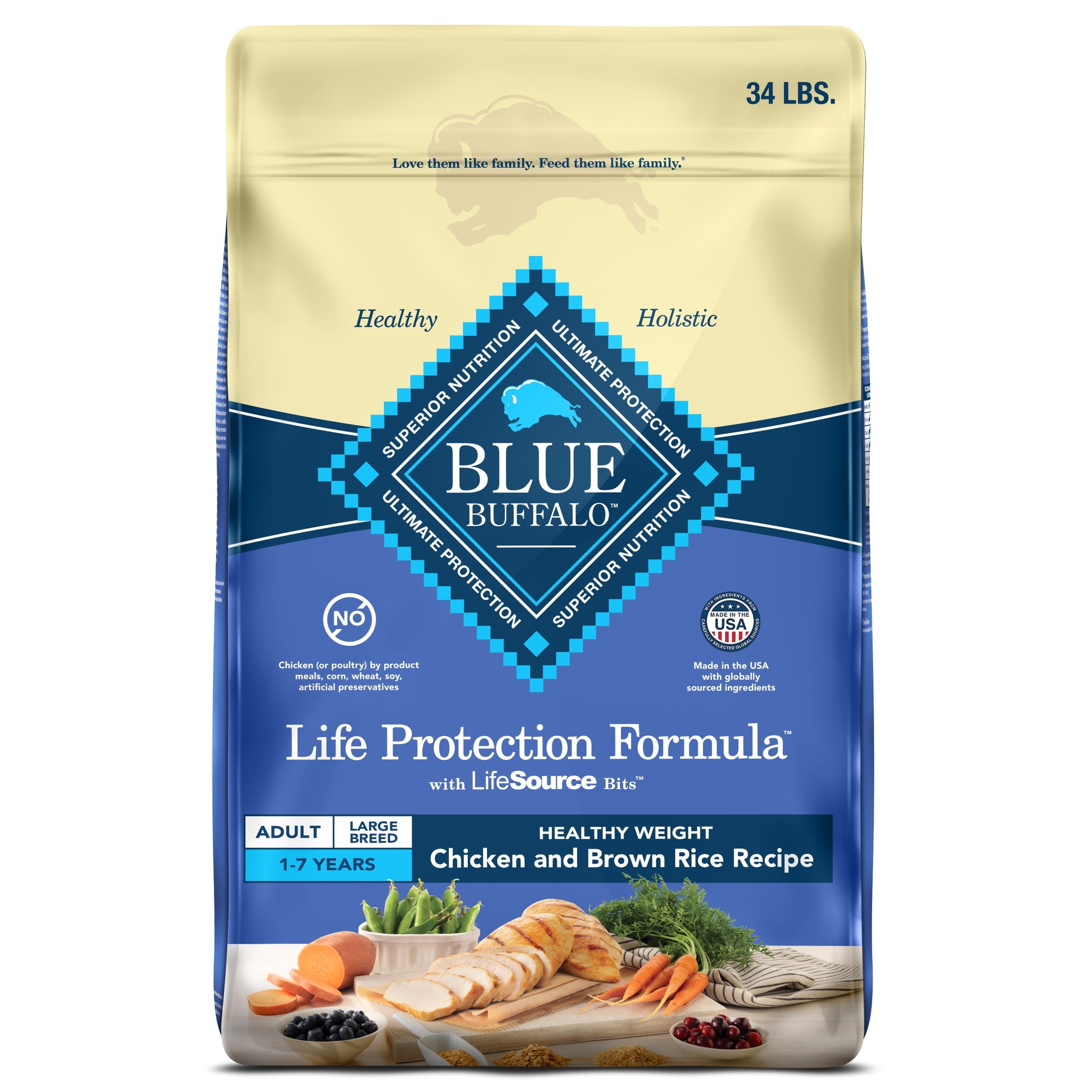 Blue Buffalo Life Protection Formula Weight Control Large Breed Dog Food - Chicken, 34lbs.