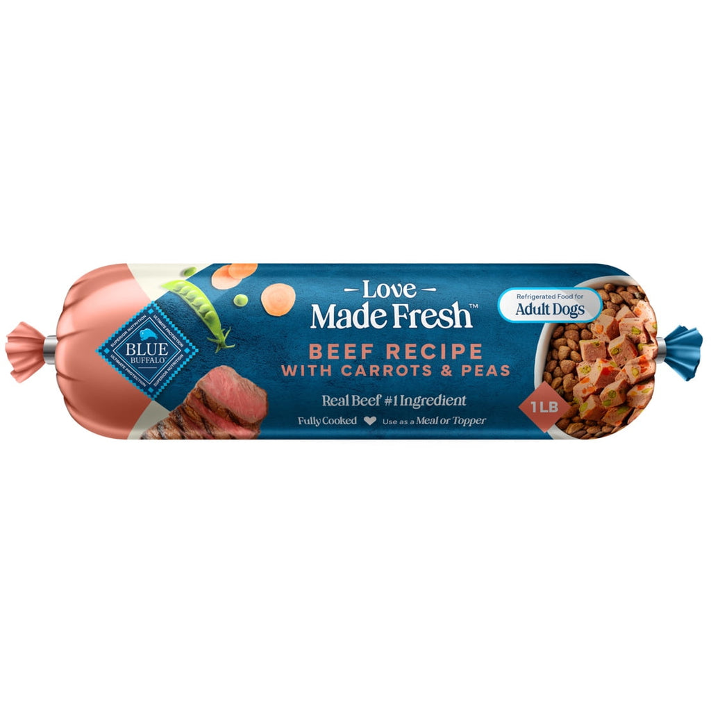 Blue Buffalo Love Made Fresh Dog Food - Refrigerated, Beef Recipe, 1-lb Roll