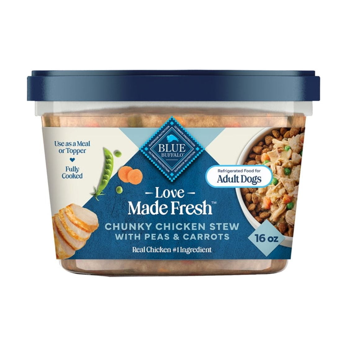 Blue Buffalo Love Made Fresh Dog Food - Refrigerated, Chunky Chicken Stew, 1-lb Tub