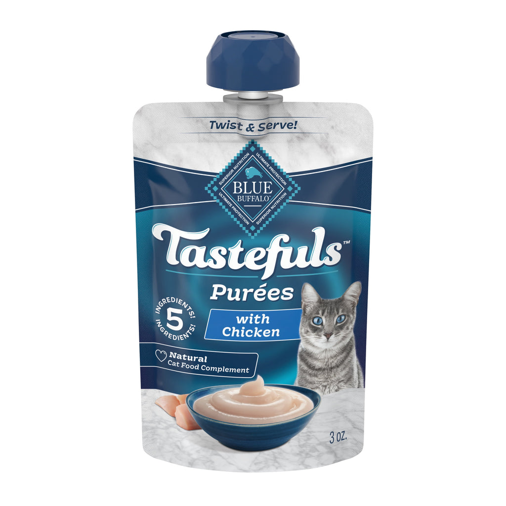 Blue Buffalo Tastefuls Adult Cat Natural Purees - Salmon 3-oz Resealable Twist Cap Pouch
