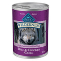 Blue Buffalo Wilderness High Protein Beef and Chicken Wet Dog Food for Adult Dogs - Grain-Free, 12.5 oz. Can