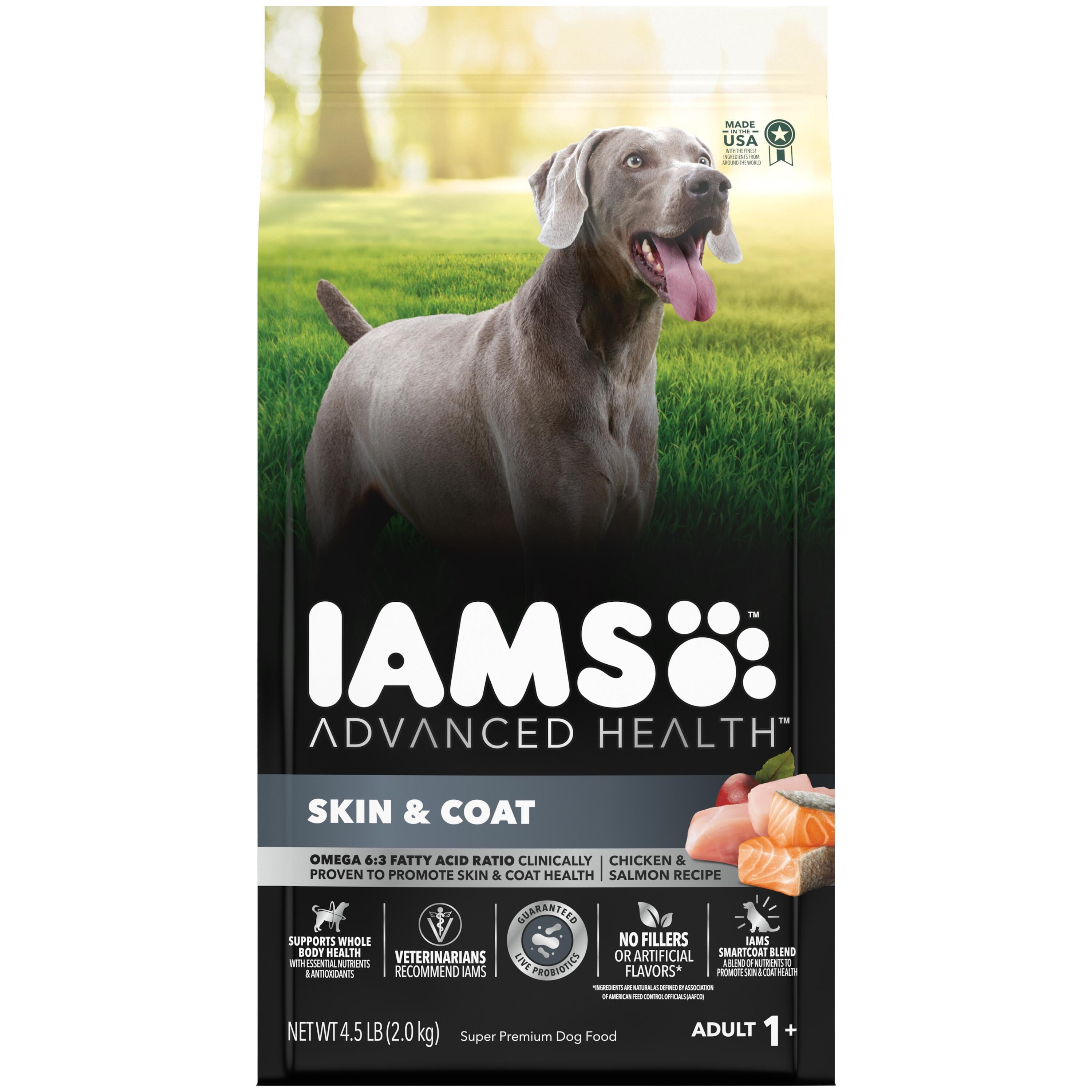 IAMS Advanced Health Skin & Coat Chicken and Salmon Recipe Adult Dry Dog Food - 4.5 lb Bag