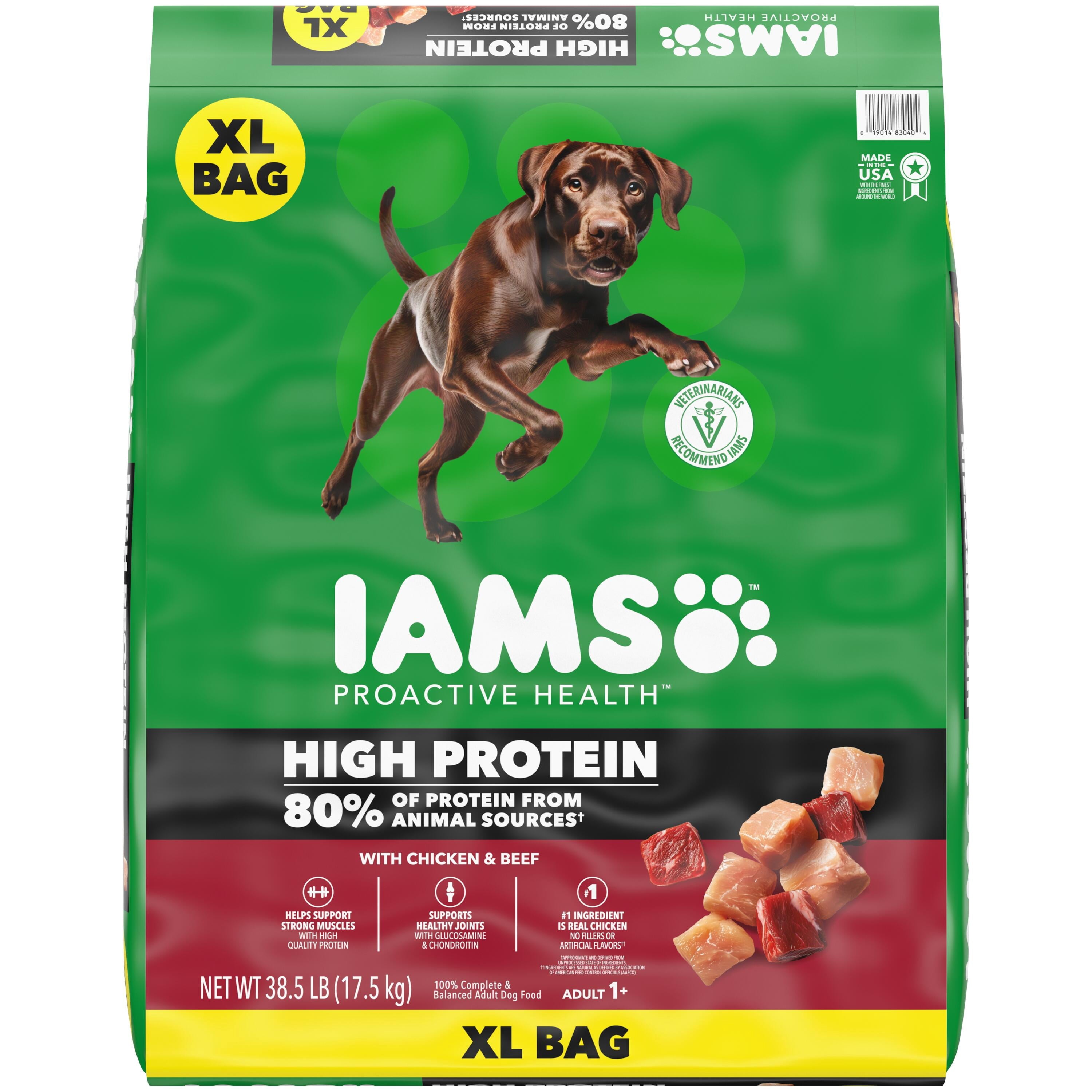 IAMS Proactive Health High Protein Dry Dog Food With Chicken & Beef - 38.5lb Bag