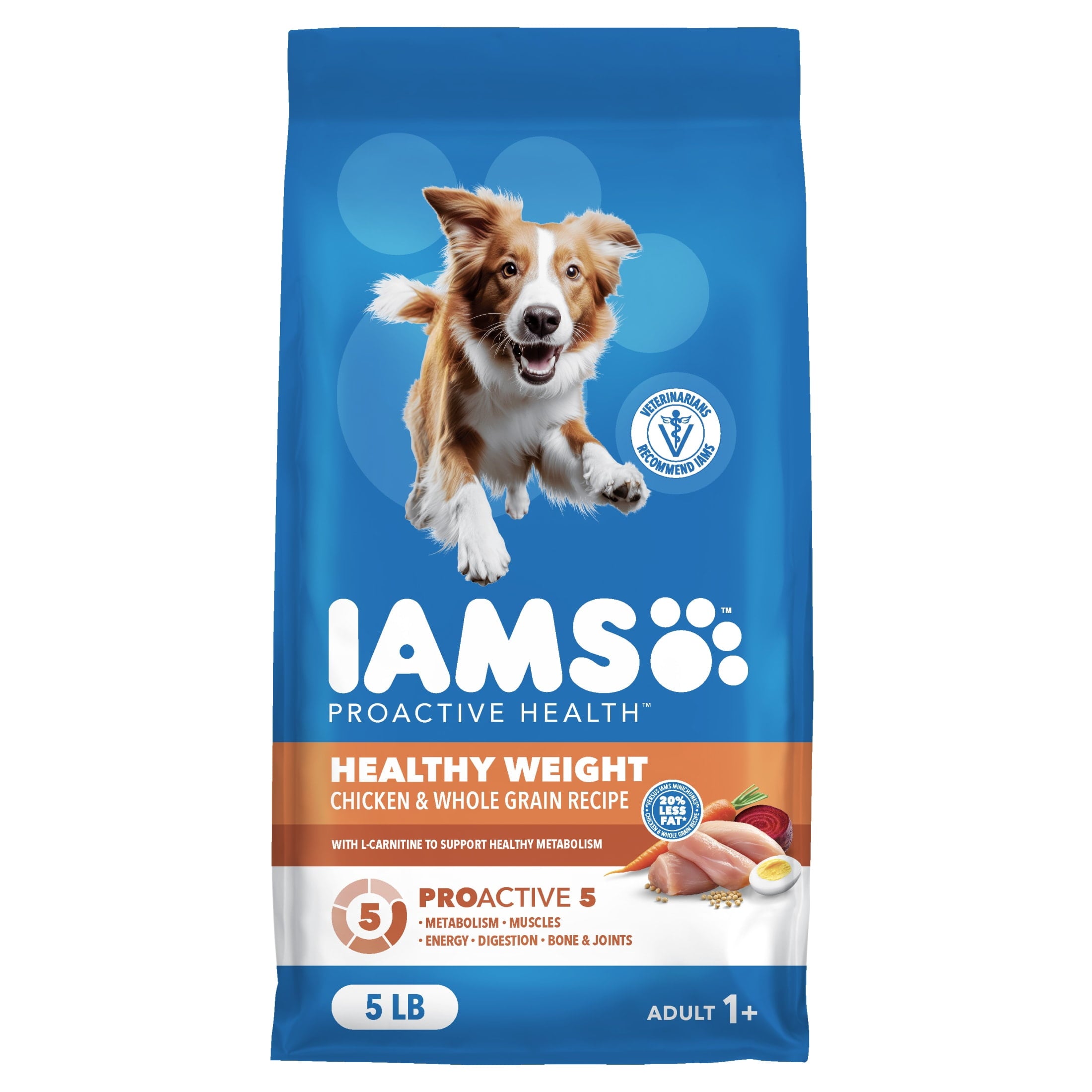 IAMS Proactive Health Healthy Weight Adult Chicken & Whole Grain Recipe Dry Dog Food - (4) 5 Lb Bags