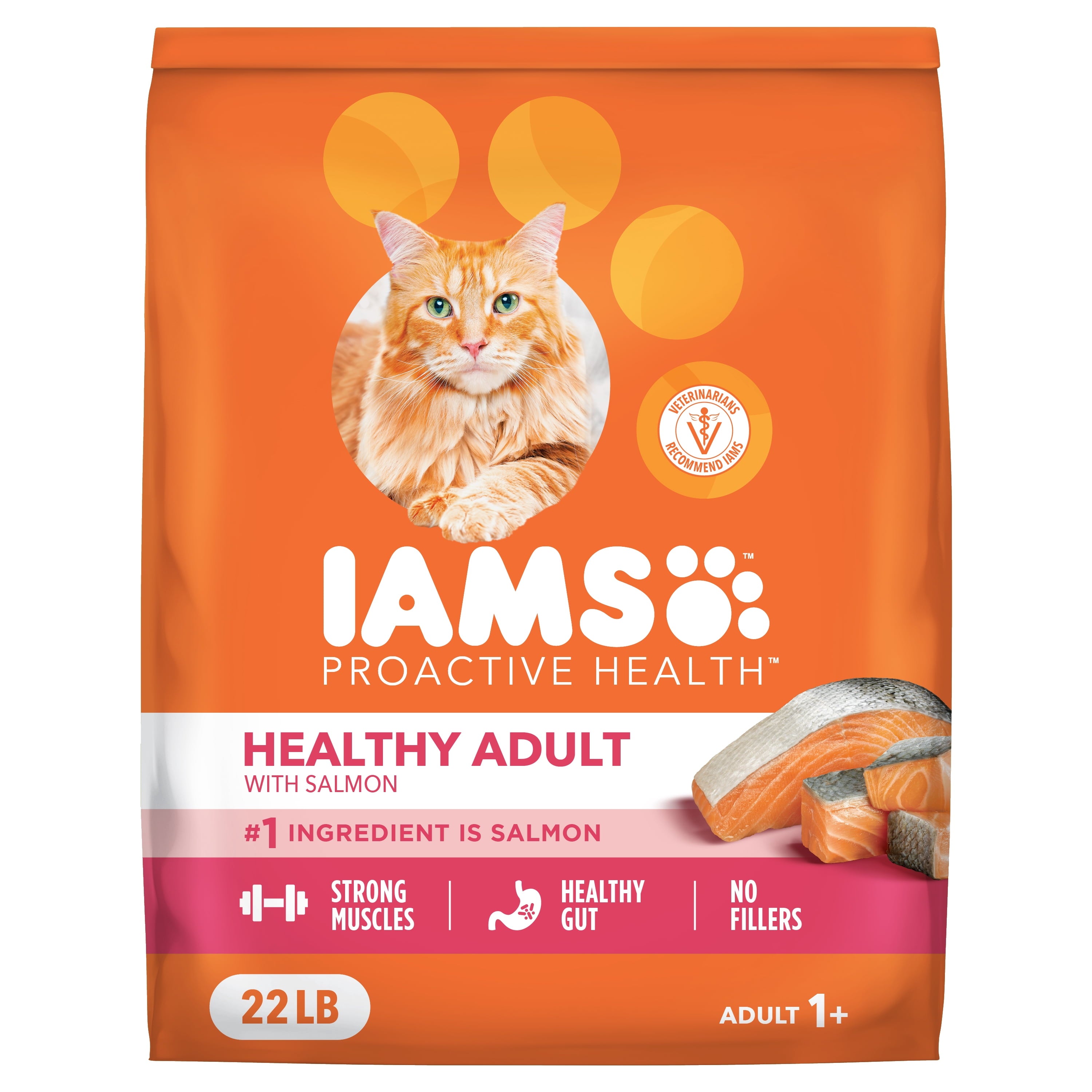 IAMS Proactive Health Adult Dry Cat Food with Real Salmon - 22 lb.