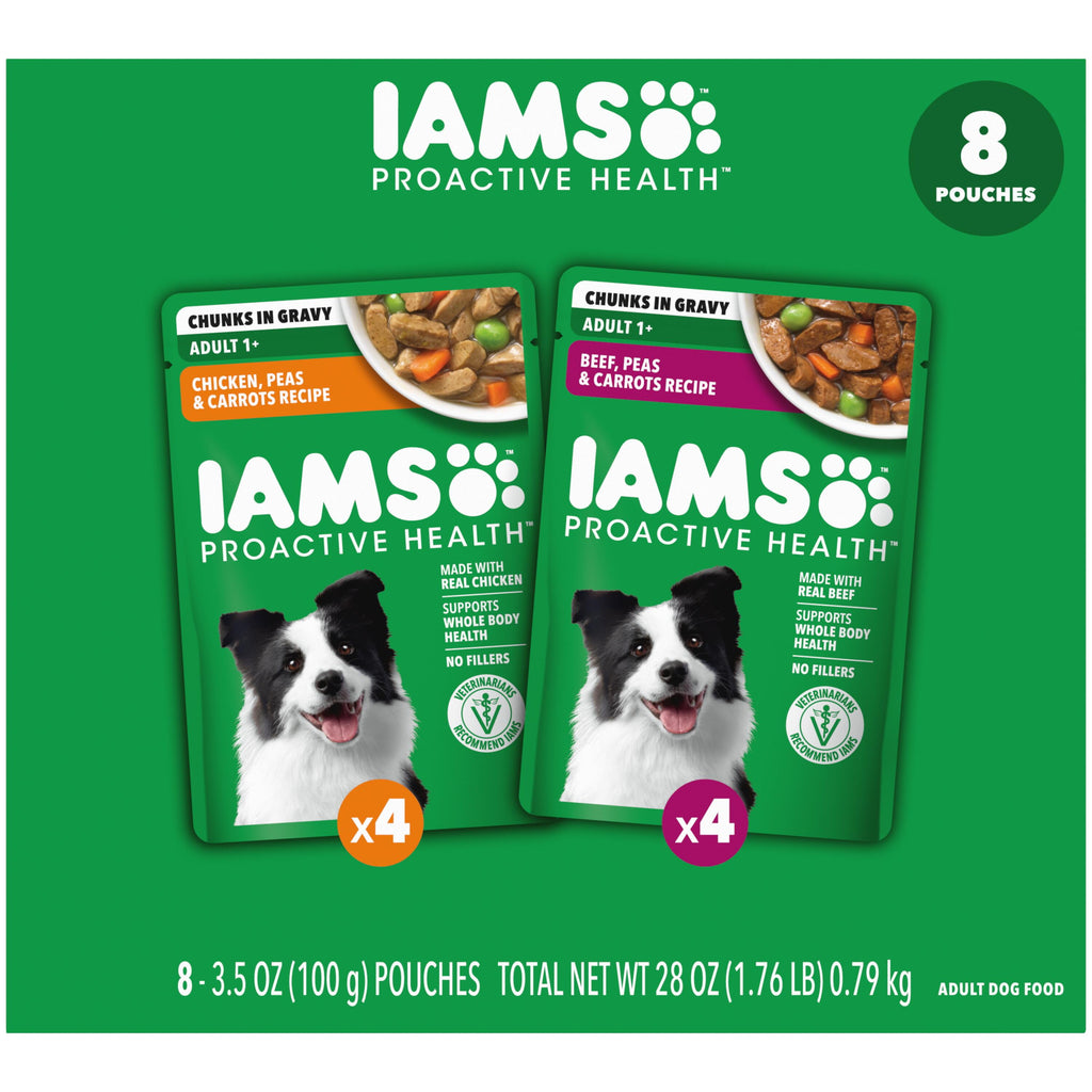 IAMS Proactive Health Core Pouch - 8 Count (4 x Chicken - 4 x Beef)