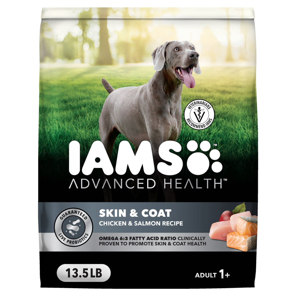 IAMS Advanced Health Skin & Coat Adult Dog Food Dry Chicken & Salmon Recipe - 13.5 lb