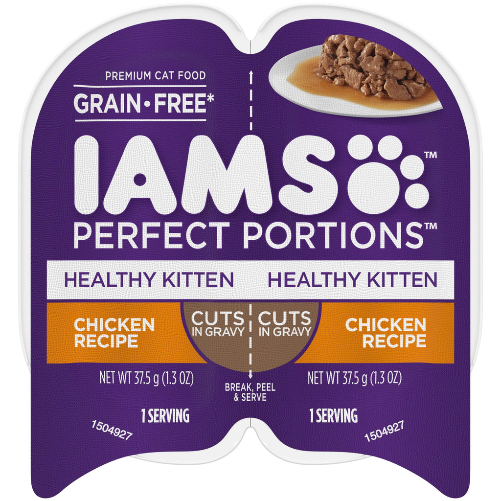 Iams Healthy Kitten Chicken Recipe Cuts In Gravy Wet Cat Food - 2.6 Oz Twin-Pack Tray