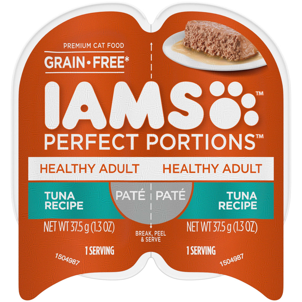 Iams Perfect Portions Pate Tuna Recipe Healthy Adult Cat Food - 2.6 Oz Twin-Pack Tray