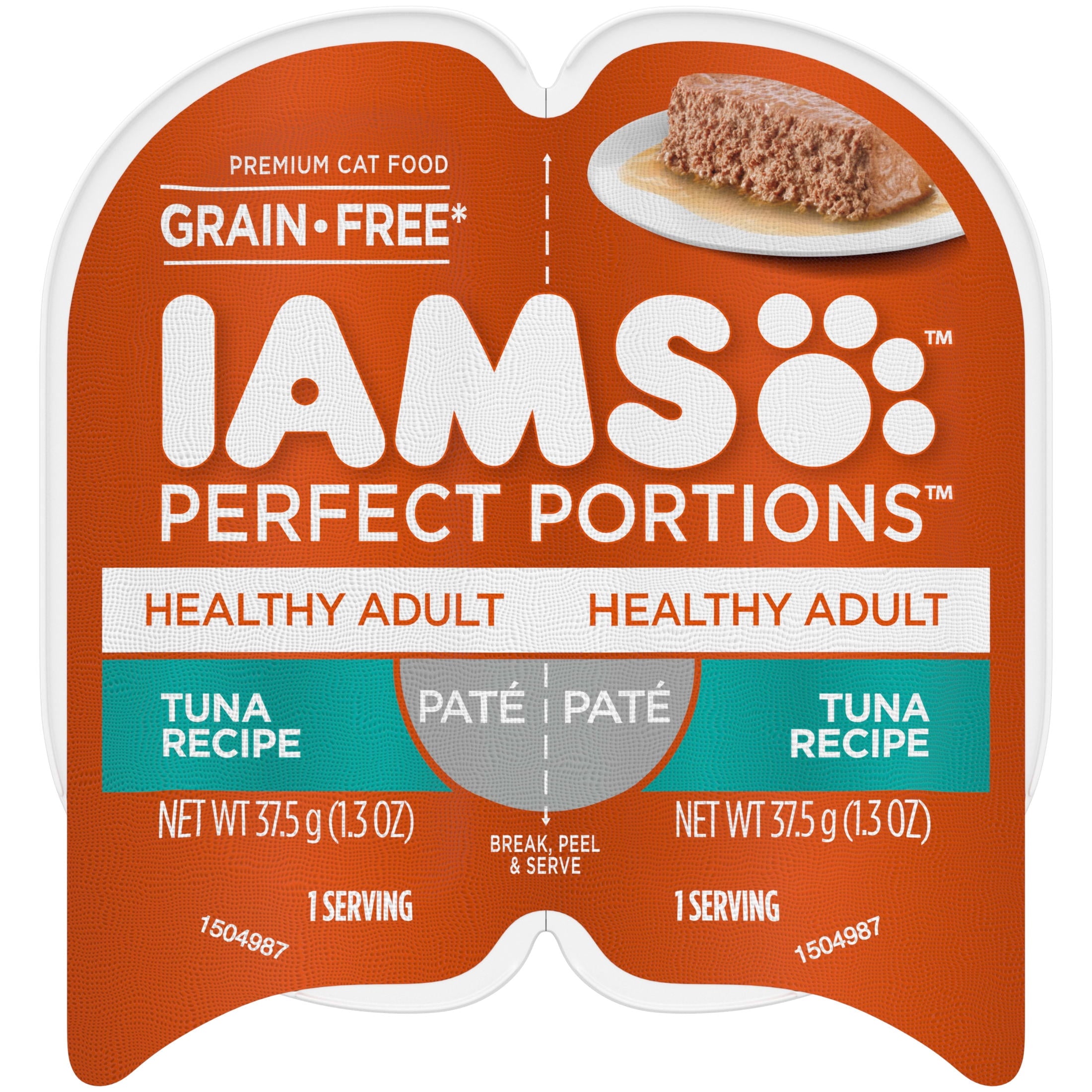 Iams Perfect Portions Pate Tuna Recipe Healthy Adult Cat Food - 2.6 Oz Twin-Pack Tray