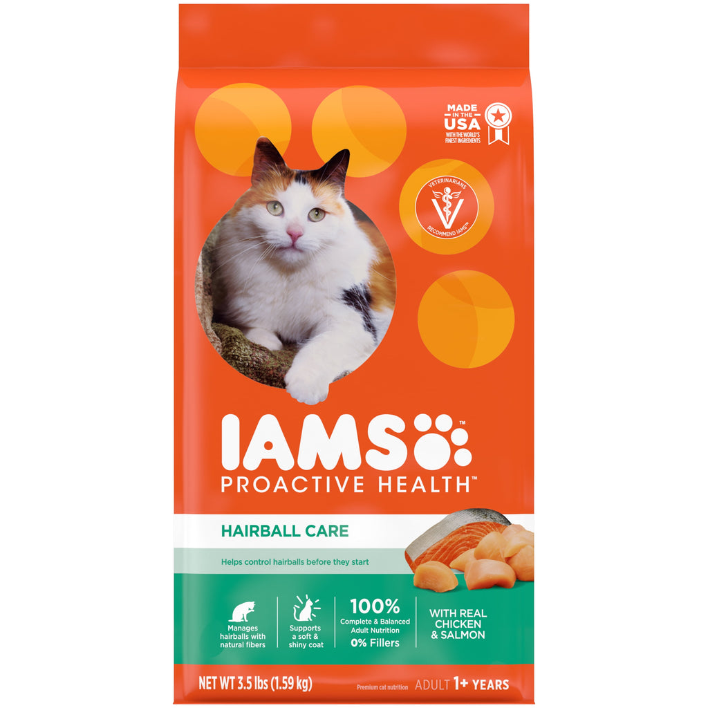 Iams Proactive Health Adult Hairball Care with Chicken & Salmon Dry Cat Food - 3.5 lb