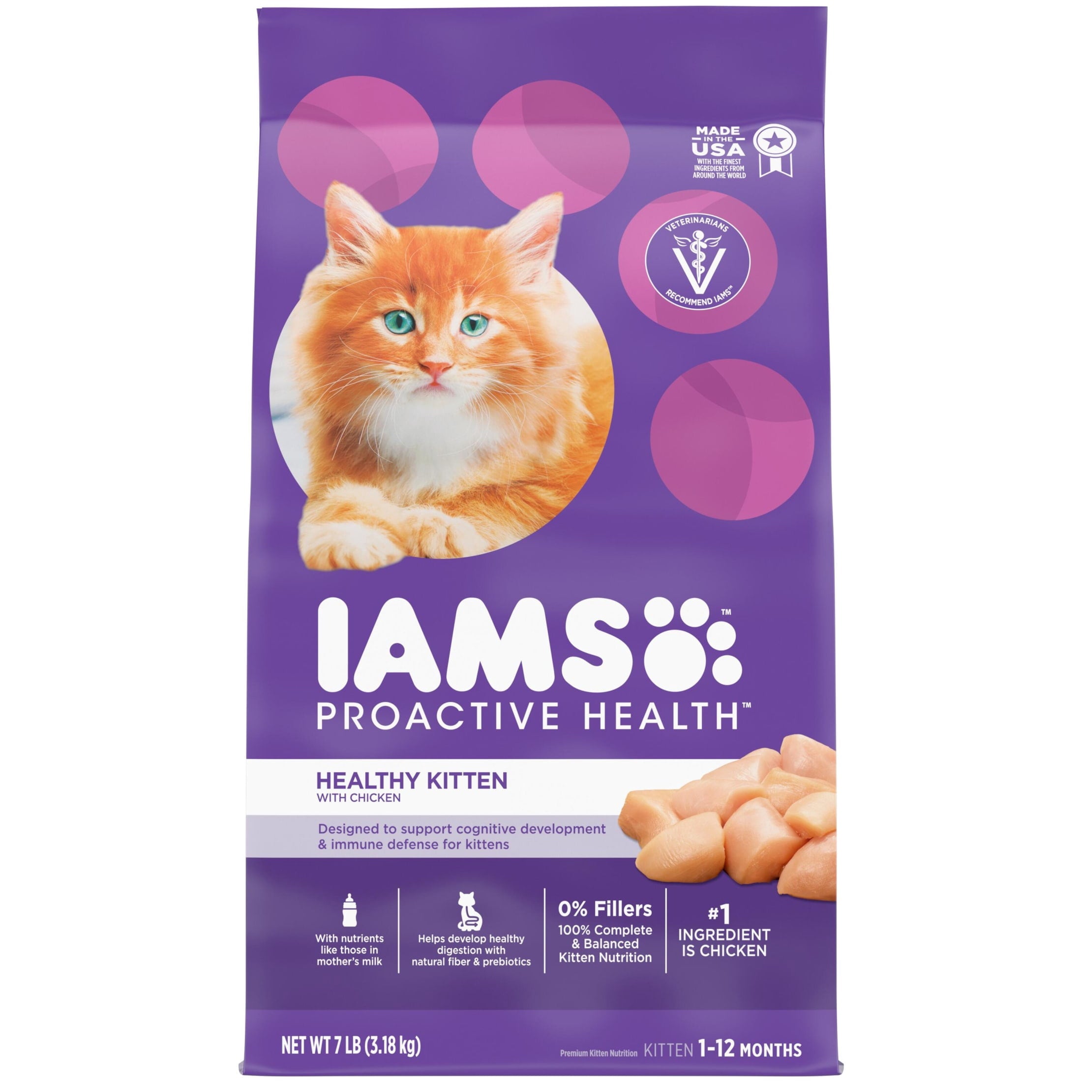 Iams Proactive Health Chicken Dry Cat Food For Kittens - 7 Lb Bag