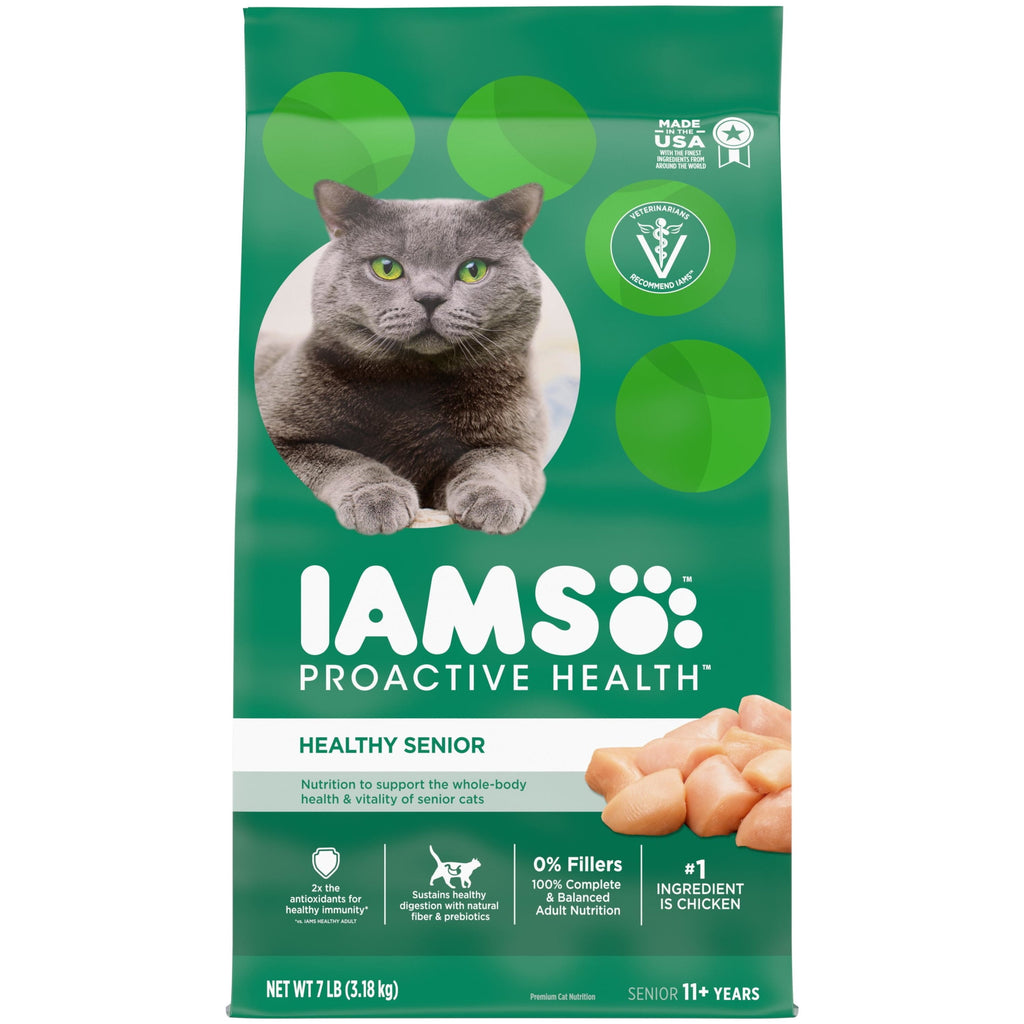 Iams Proactive Health Chicken Dry Cat Food For Senior Cats - 7 Lb Bag