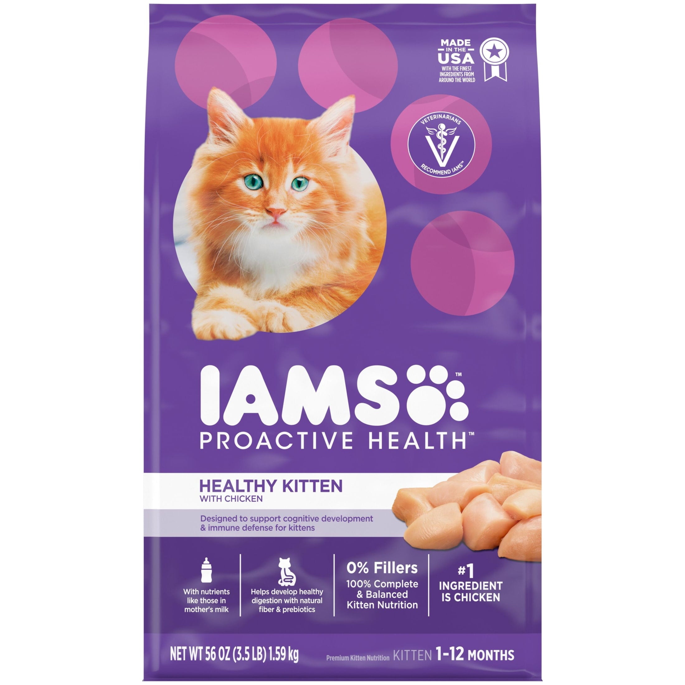 Iams Proactive Health Healthy Kitten Dry Cat Food With Chicken - 3.5 Lb Bag