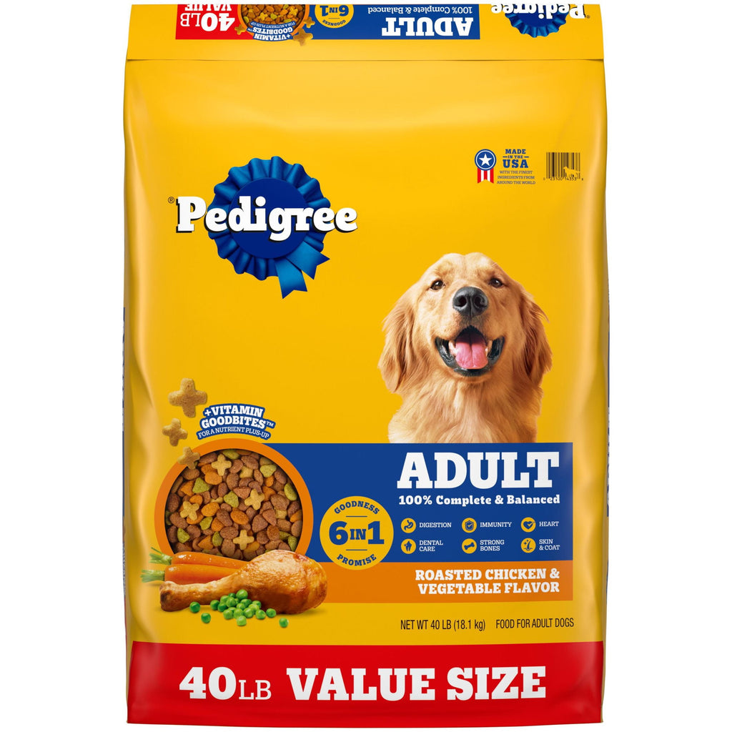 Pedigree Complete Nutrition Adult Dog Food - Roasted Chicken & Vegetable Flavor, 40 lb Bag
